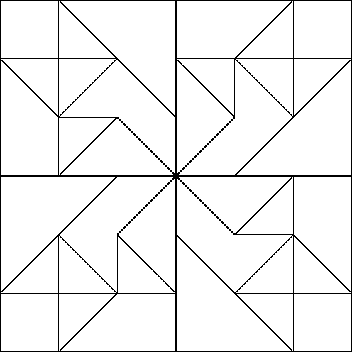 Pattern 173, Rolling Pinwheel barn quilt pattern thumbnail